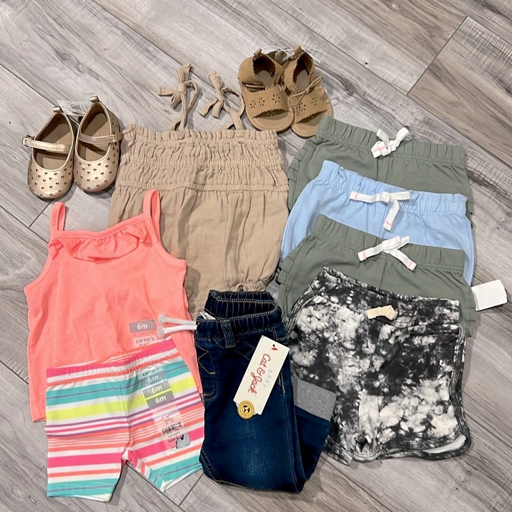 NWT 6mo+ Baby Girl Mixed Brand Summer 10-Piece Bundle